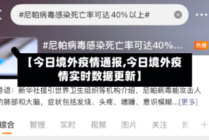 【今日境外疫情通报,今日境外疫情实时数据更新】