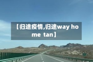 【归途疫情,归途way home  tan】