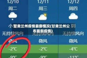 甘肃兰州疫情最新情况(甘肃兰州公布最新疫情)