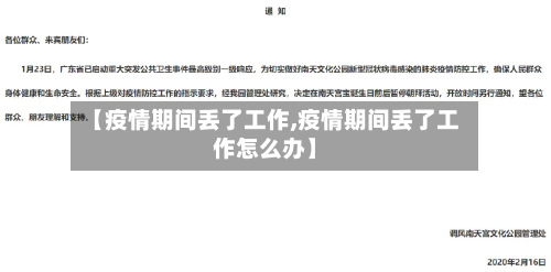 【疫情期间丢了工作,疫情期间丢了工作怎么办】-第3张图片