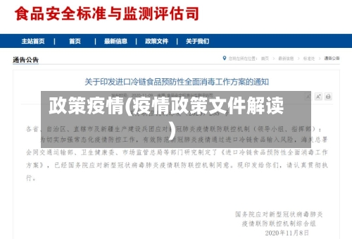 政策疫情(疫情政策文件解读)-第3张图片
